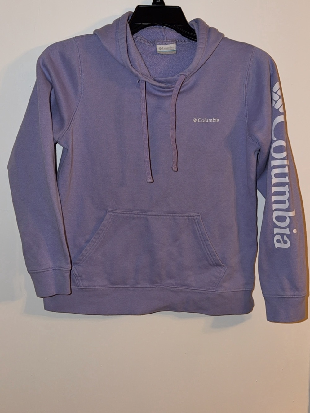 Columbia Trek Graphic Sweatshirt Comfortable Drawstring Hoodie Woman’s M purple
